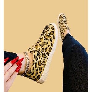 NIB La Sheelah Style 32 Leopard Print Loafer Slip On Shoes Womens Cheetah 5-10